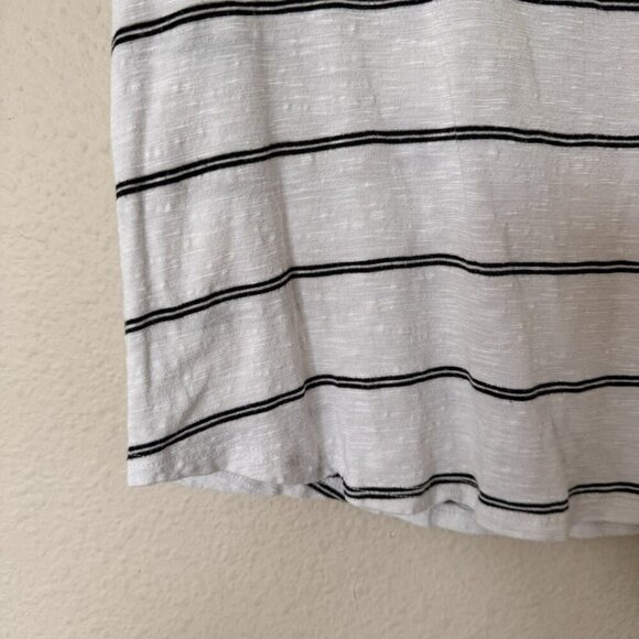 Green Envelope Shirt Womens Small White Striped Puff Ruched Sleeve V Neck - Picture 3 of 6